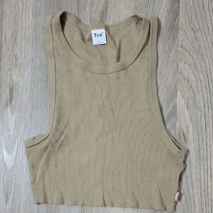 TNA Tan Ribbed Tank Top